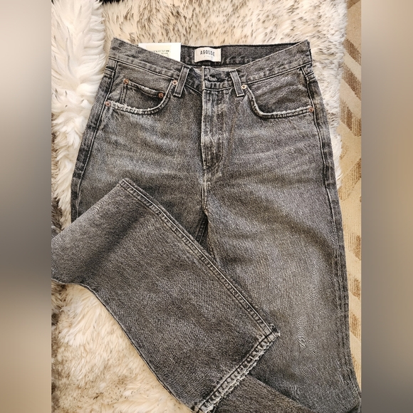 AGOLDE Ladies Vintage Grey Valen Mid-Rise Jeans - Picture 9 of 9